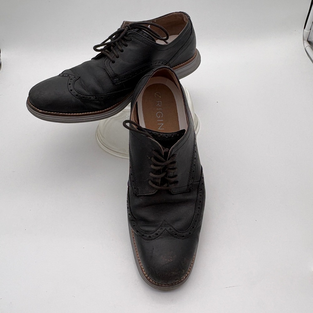 Cole Haan Mens OriginalGrand Wingtip Oxford Black Leather C26470 Size 13M